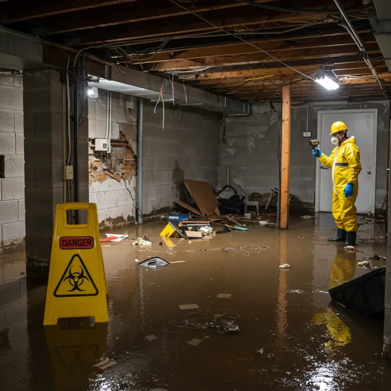 Flooded Basement Electrical Hazard in Dickinson, ND Property