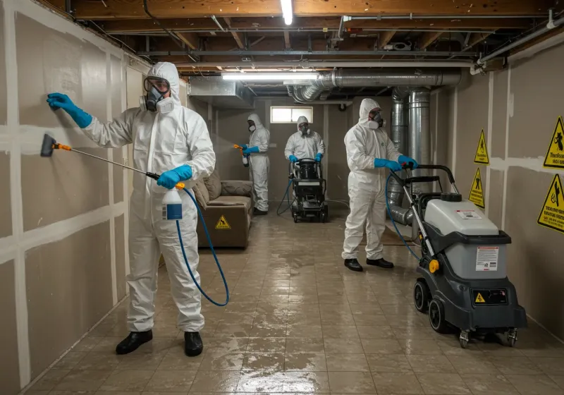 Basement Moisture Removal and Structural Drying process in Dickinson, ND